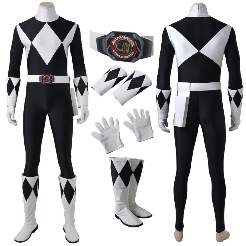 Mighty Morphin Power Rangers Zachary Taylor Black Ranger Cosplay Costume Cossuits