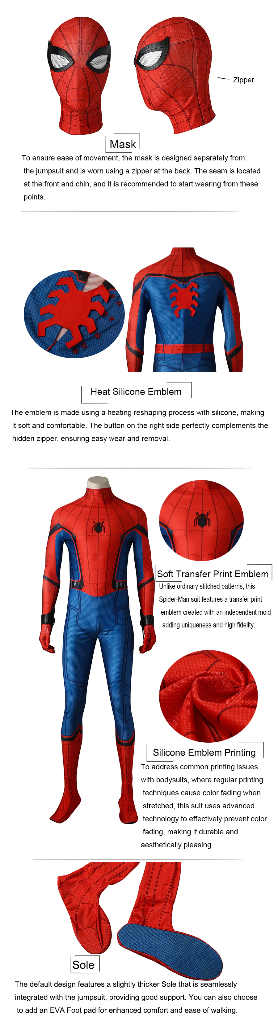 spider man homecoming dress up Spider-Man Homecoming Jumpsuit Spiderman Suit Cosplay Costume Halloween  Adult